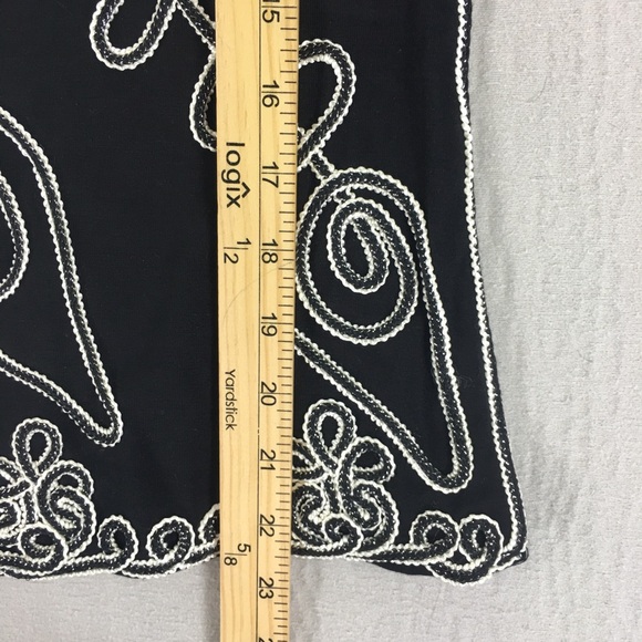 Lauren Michelle Blouse Top Women’s  Size Small Embroidered Black 3/4 Sleeves - Picture 15 of 16